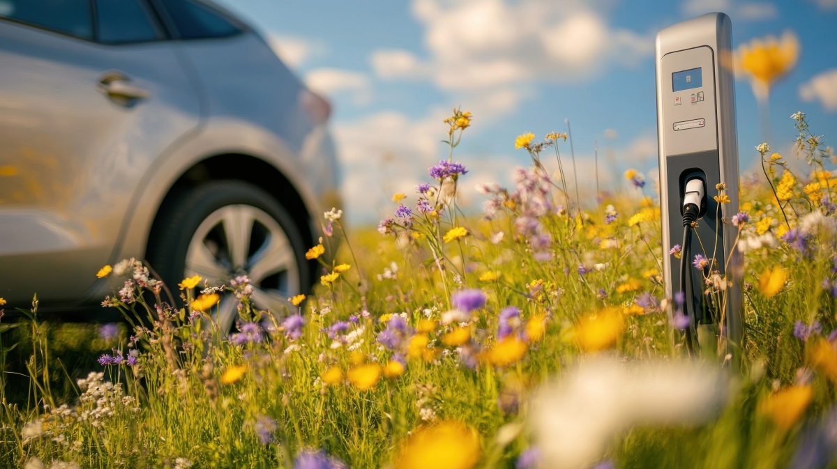 electric vehicle charging in flowers from NEV Leasing 